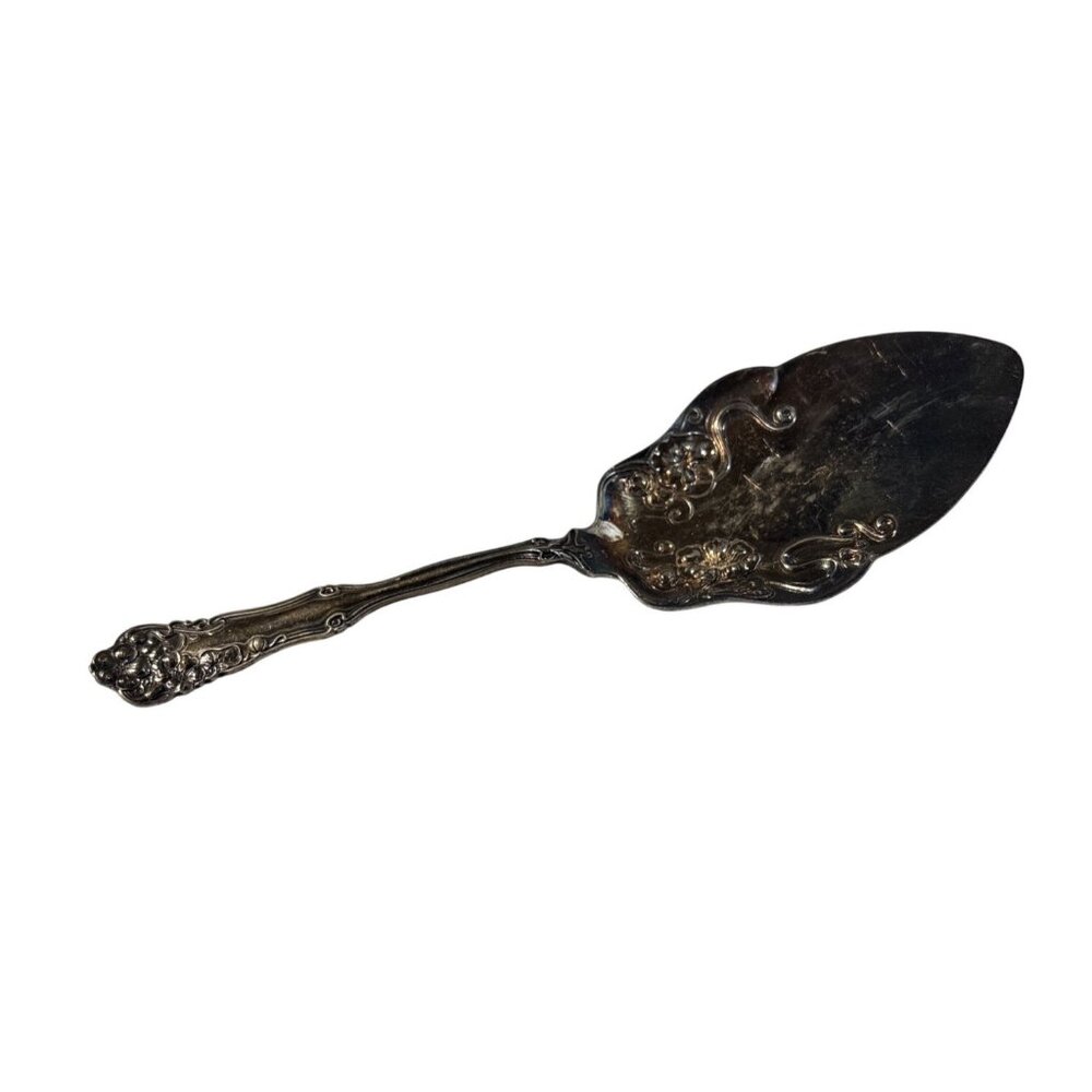 Wm Rogers Pie Server Silver Plated Floral Ornate Design Vingage 9" Long